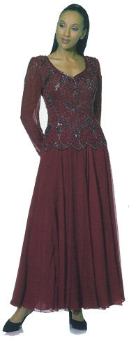 Full Length A-Line Beaded Dress