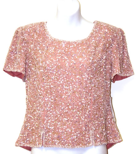 Sequined Blouse with Slits