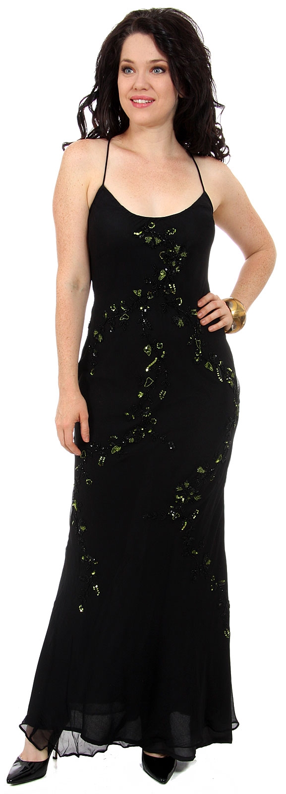 Two piece Full Length Beaded Formal Dress — without Jacket