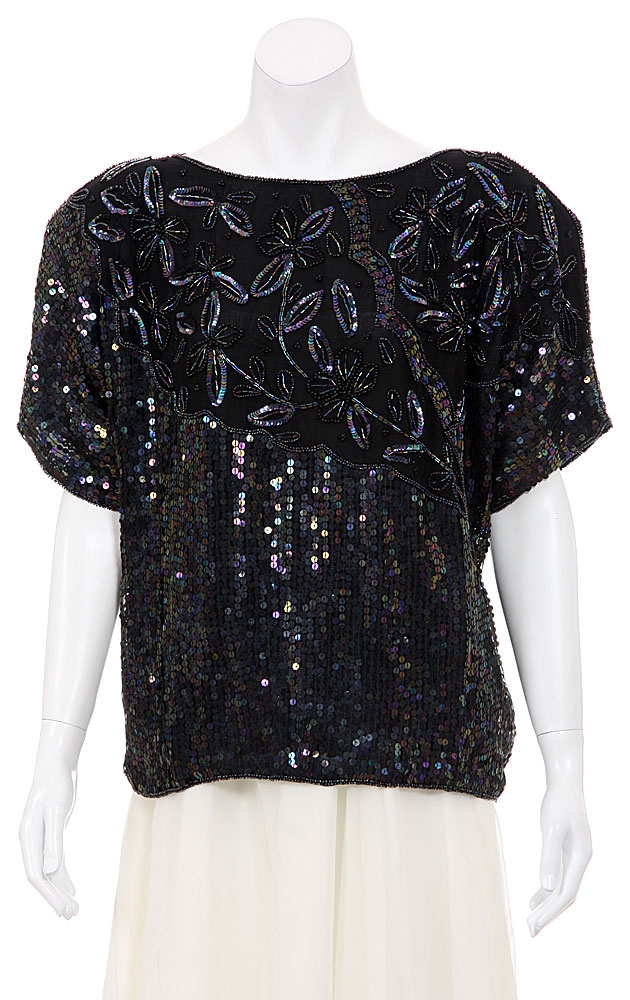 Deary Floral Hand Beaded Pull Over Top