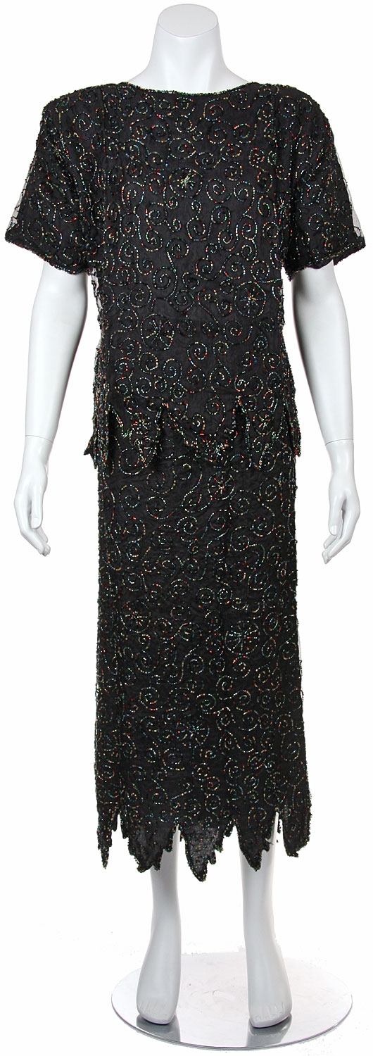 Multi Colored Beaded Two Piece Dress