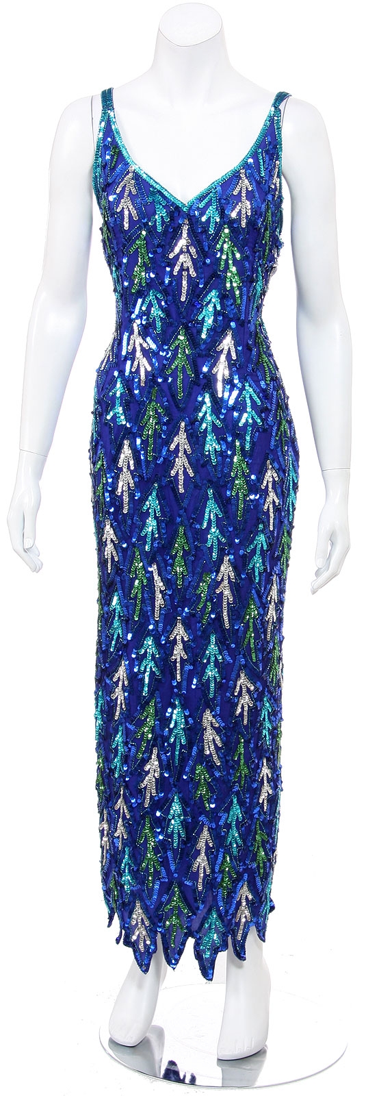 Mermaid Inspired Hand Beaded and Sequined Long Dress