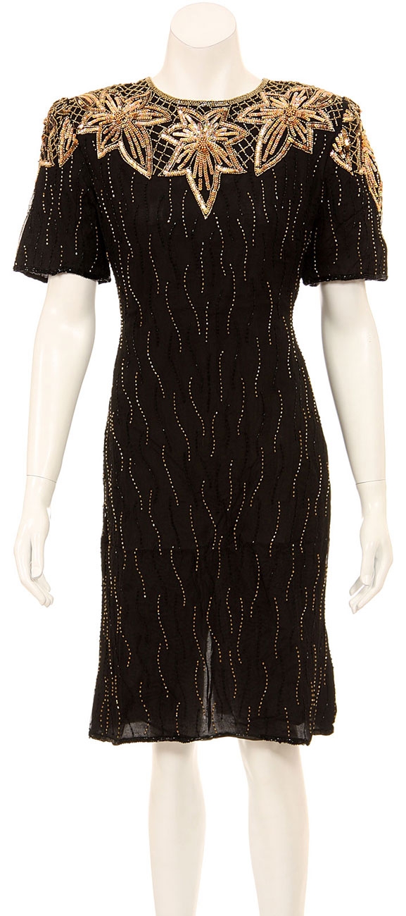 Flowery Fireworks Hand Beaded Short Dress