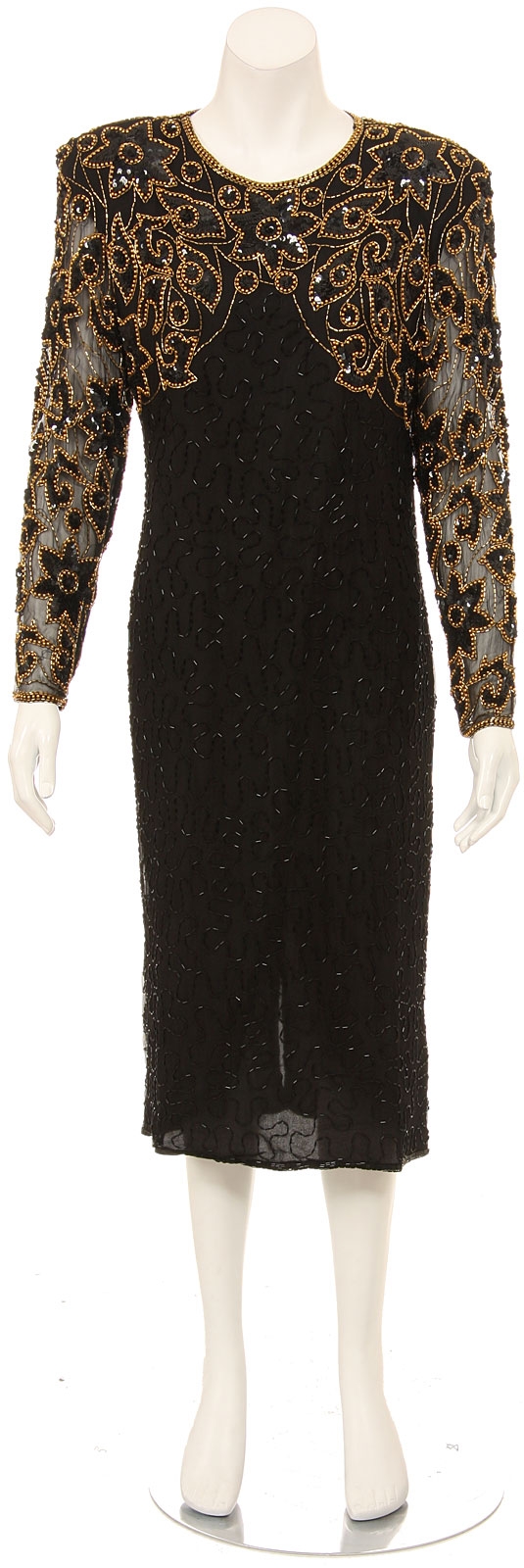 Blossomed Flower Designed Sequin Formal Dress