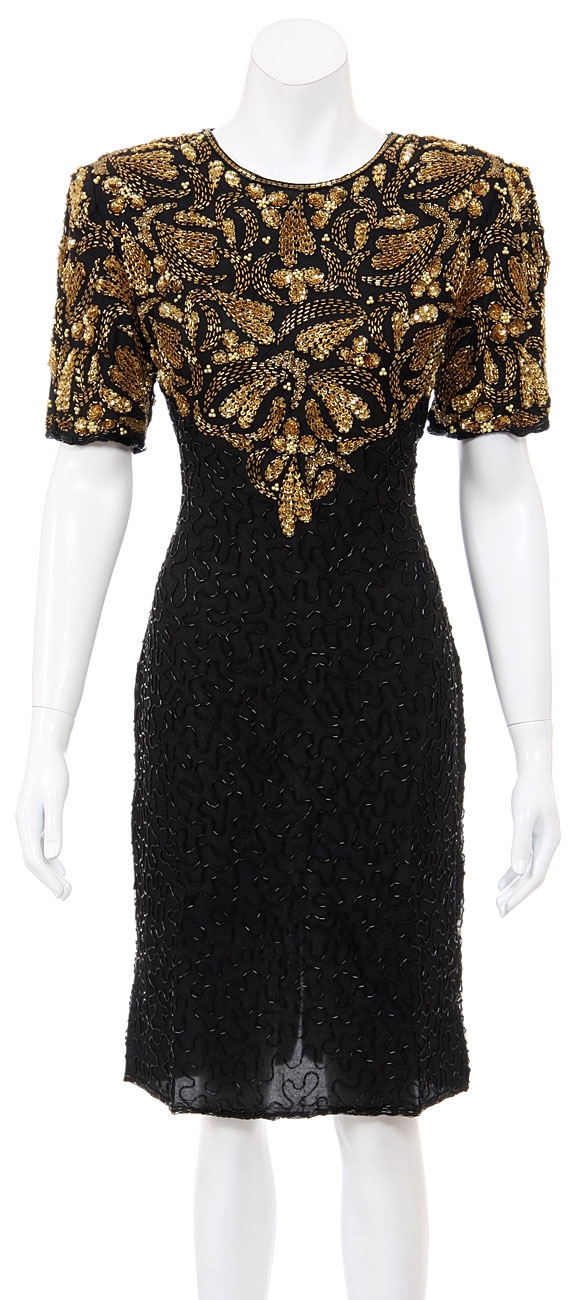 Flying Hearts Hand Beaded/Sequined Dress