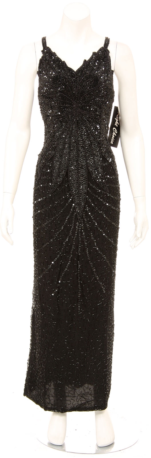 Full Length Floral Design Evening Gown