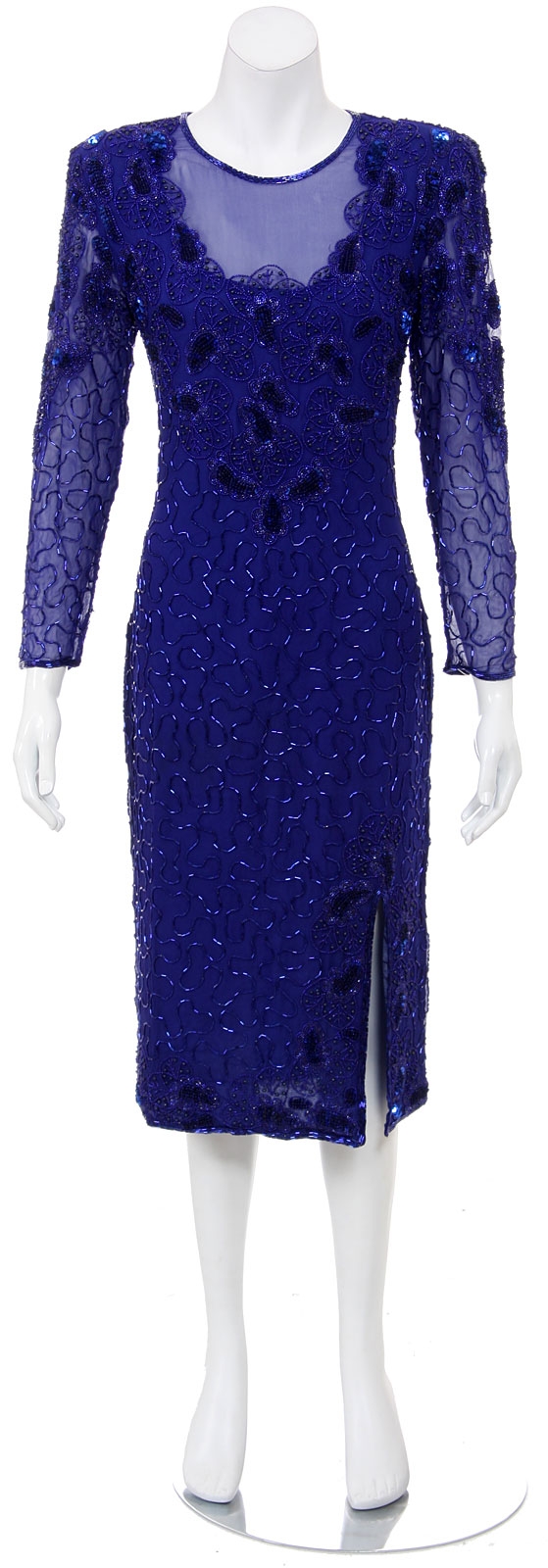 Leaf Fans Hand Beaded and Sequined Dress