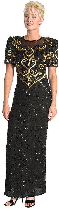 Keyholed Back Short Sleeve Long Dress