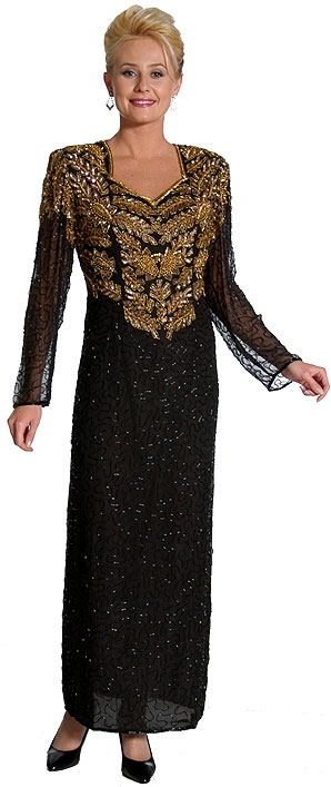 Leafy Bead Full Length Gown