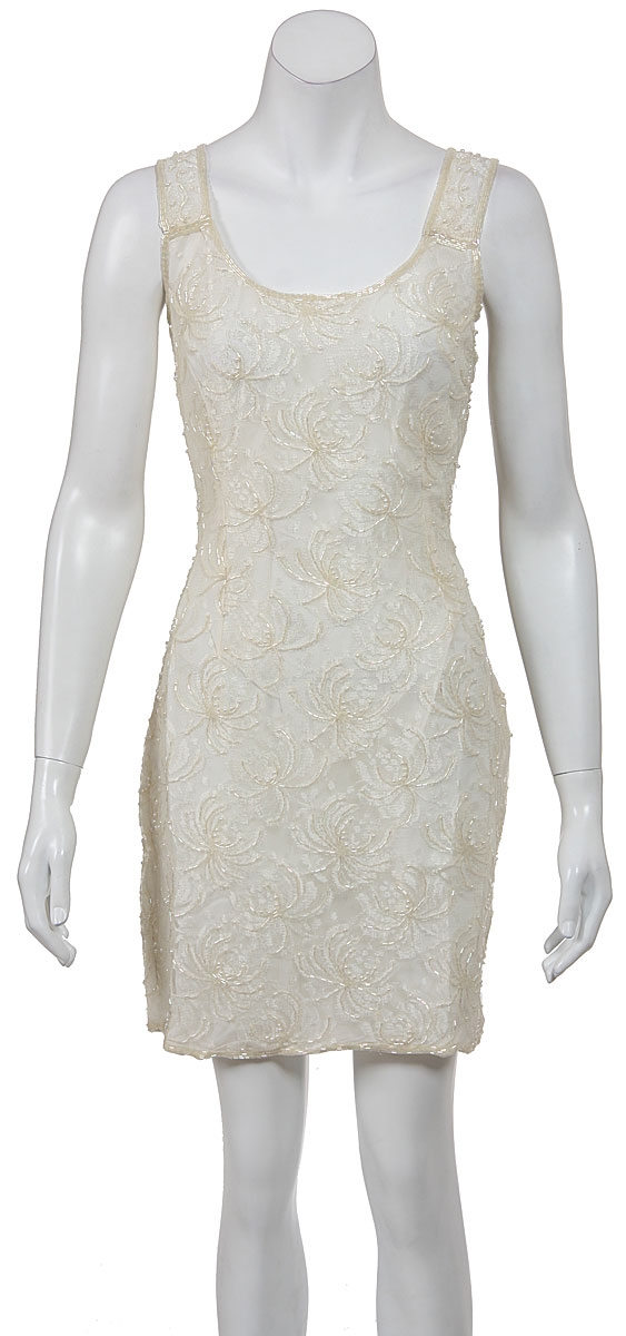 Spinning Dandelions Hand Beaded Short Dress