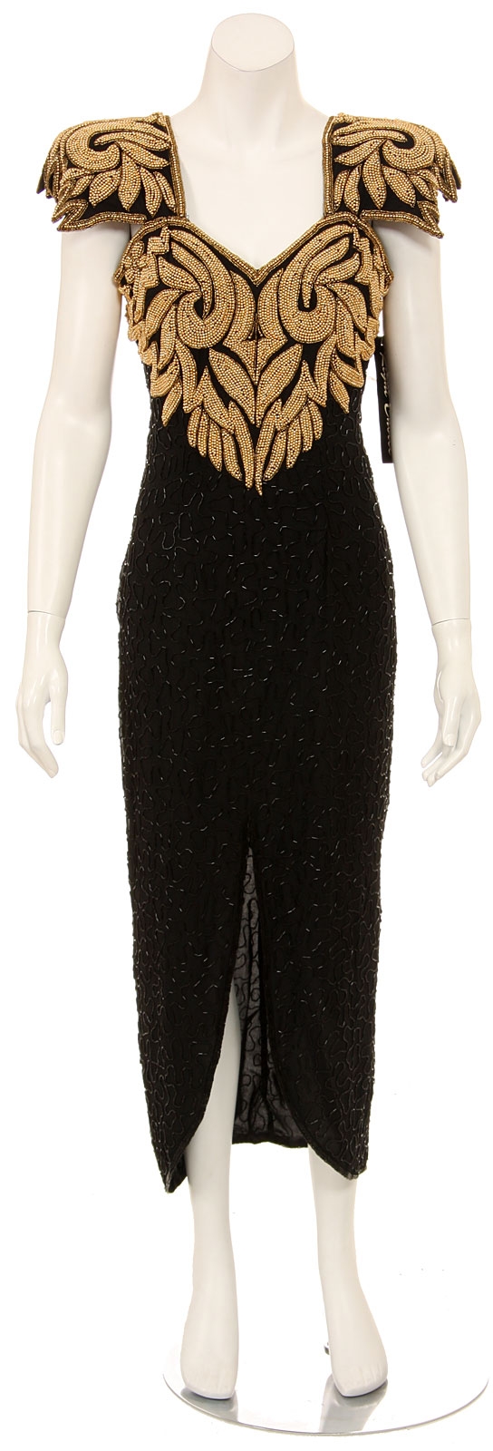 Short Sleeve Fully Sequined Formal Dress