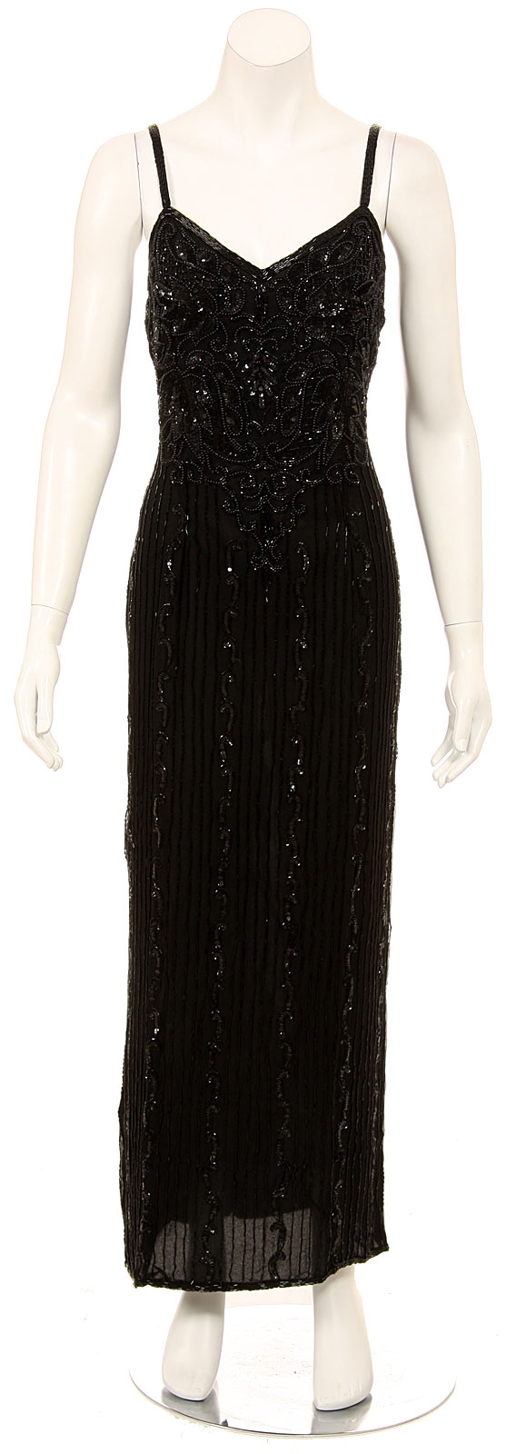 Dropping Vines Hand Beaded Long Formal Dress