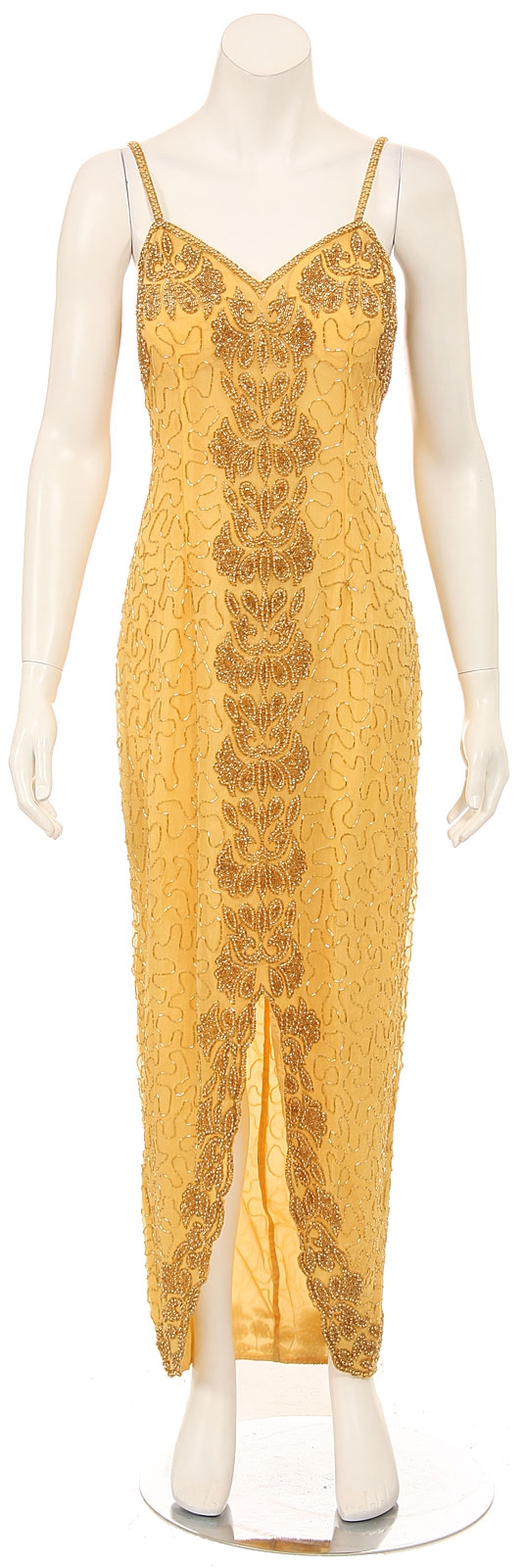 Golden Rush Hand Beaded Long Dress