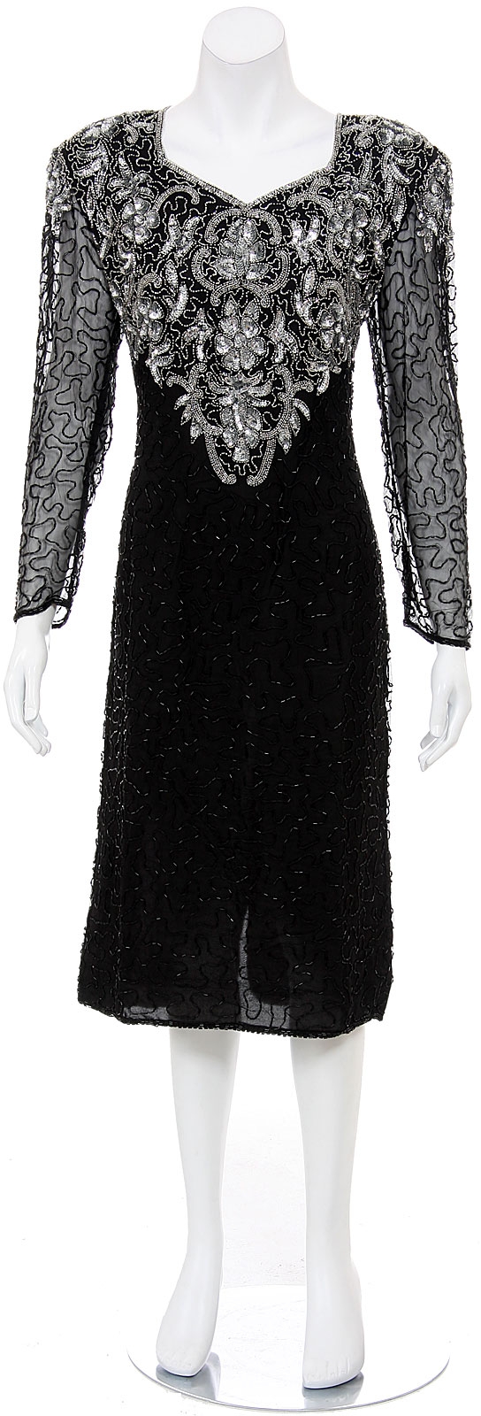 Adorned Sequin Flowered Hand Beaded Dress