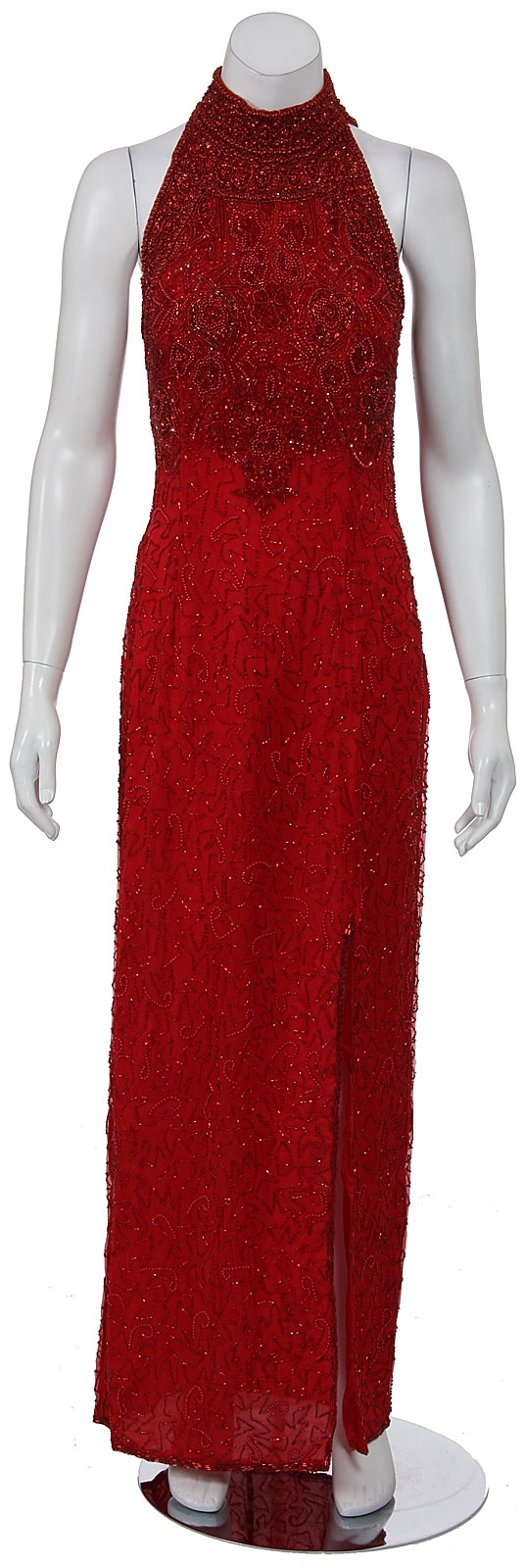 Elaborated Hand Beaded/Sequined Long Dress