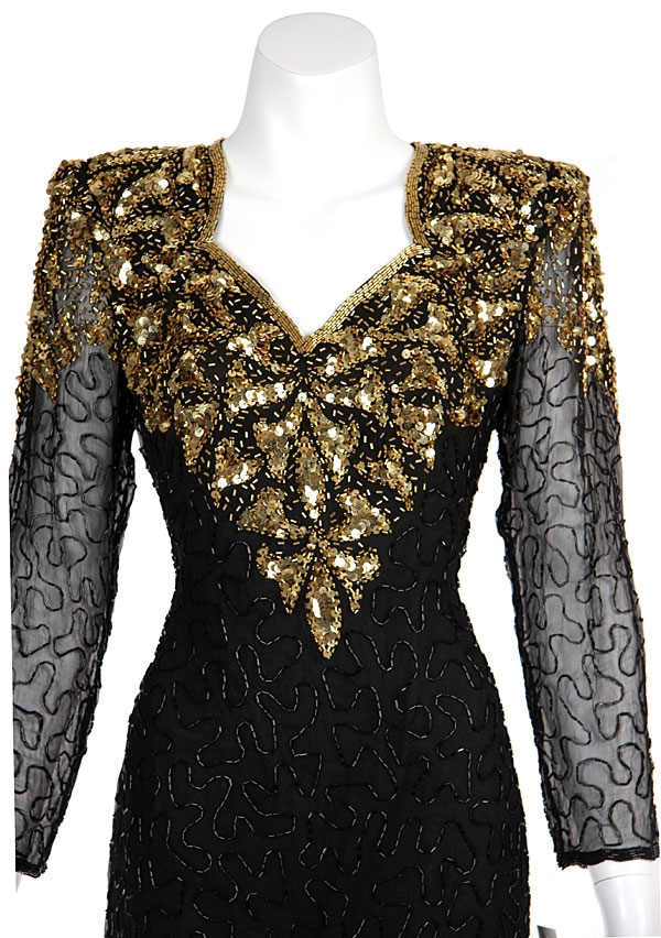 Tea Length Cocktail Dress with Decorative Hem — in closeup