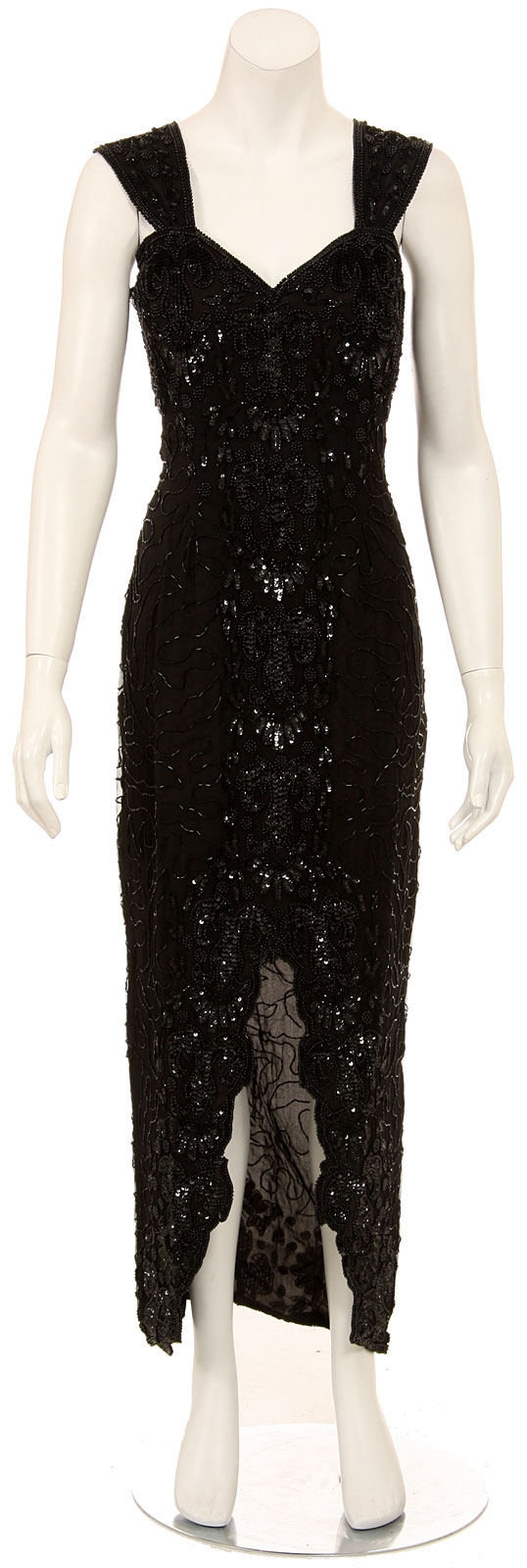 Fully Sequined Sleeveless Formal Dress
