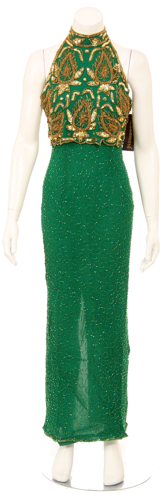Full Length Turle Neck Fitted Evening Gown