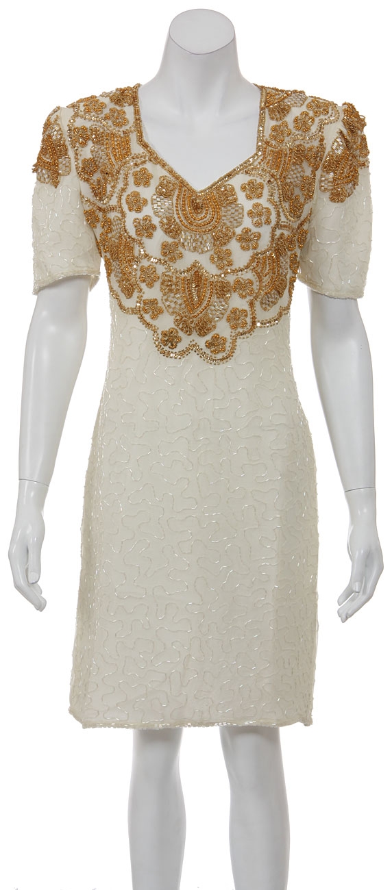 Humming Flowers Hand Beaded/Sequined Dress