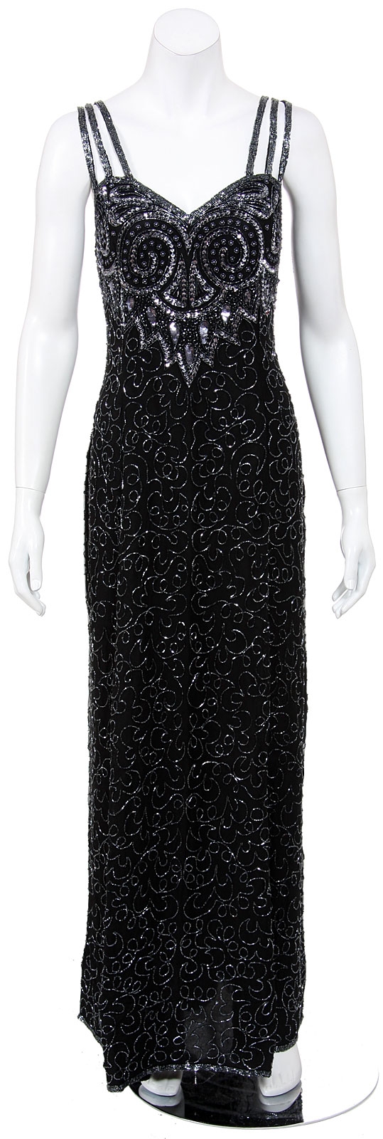 Cutout Straps Hand Beaded/Sequined Long Dress
