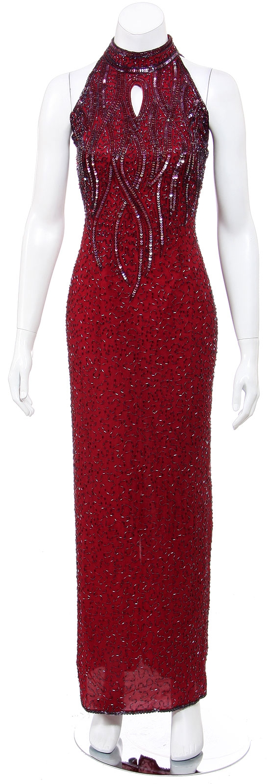 Figure Hugging Formal Sequined Dress in Full Length