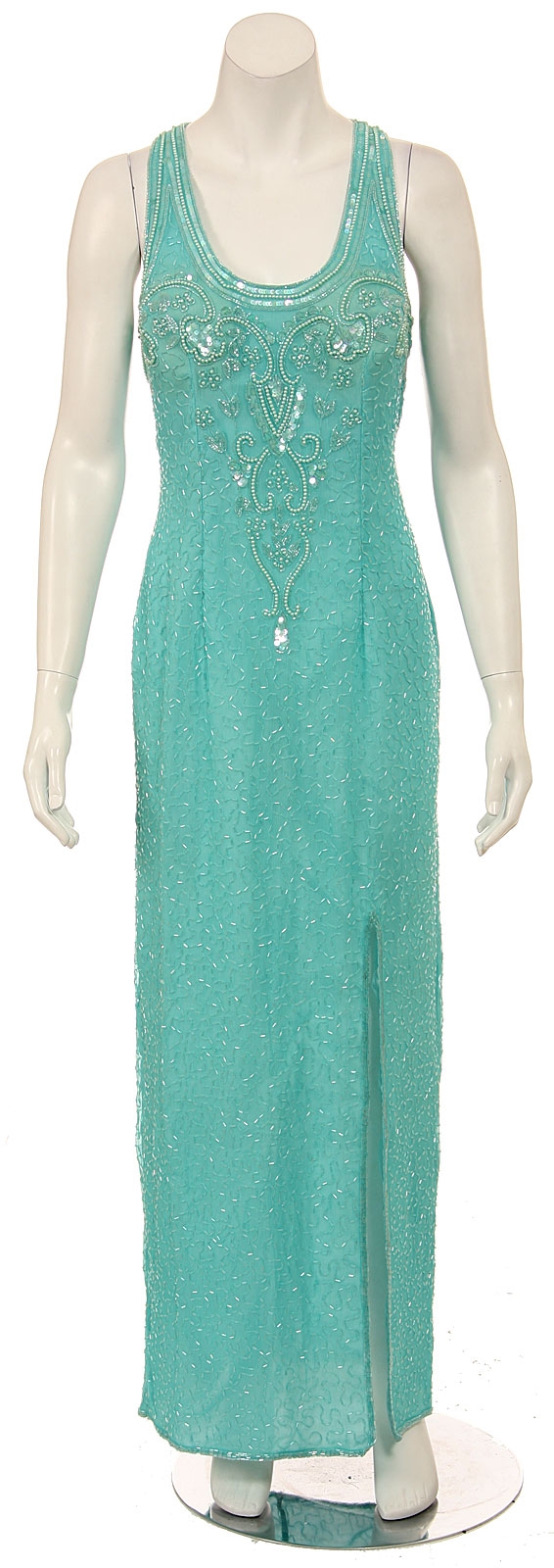 Pearl Pendant Beaded Long Formal Dress