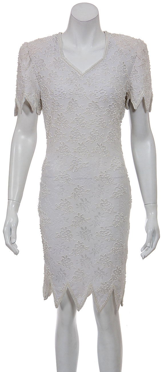 Blossoming Lace Hand Beaded Short Dress