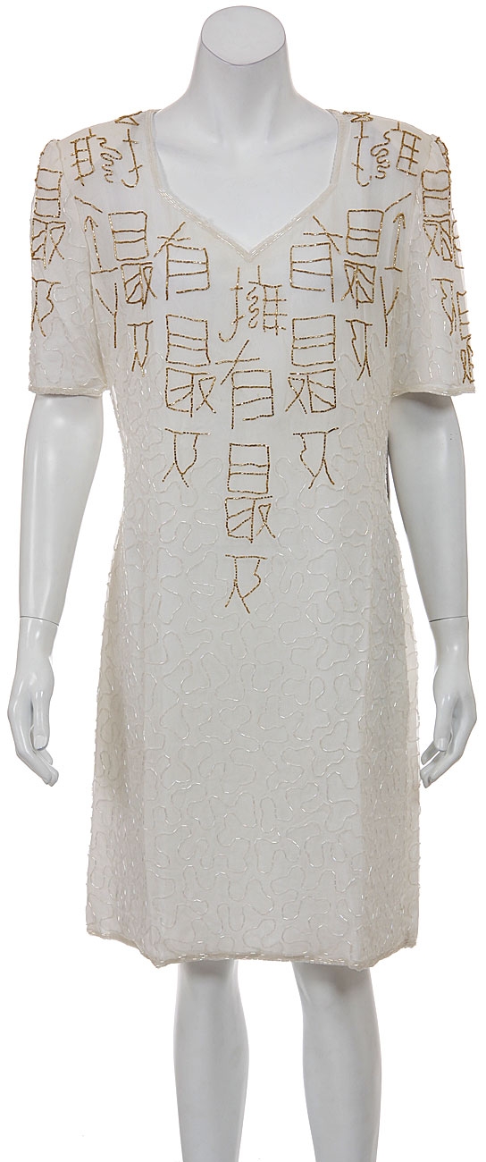 Far East Hand Beaded Short Dress