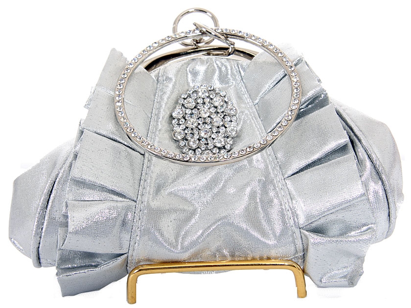 Hold and Shine Evening Bag In Silver