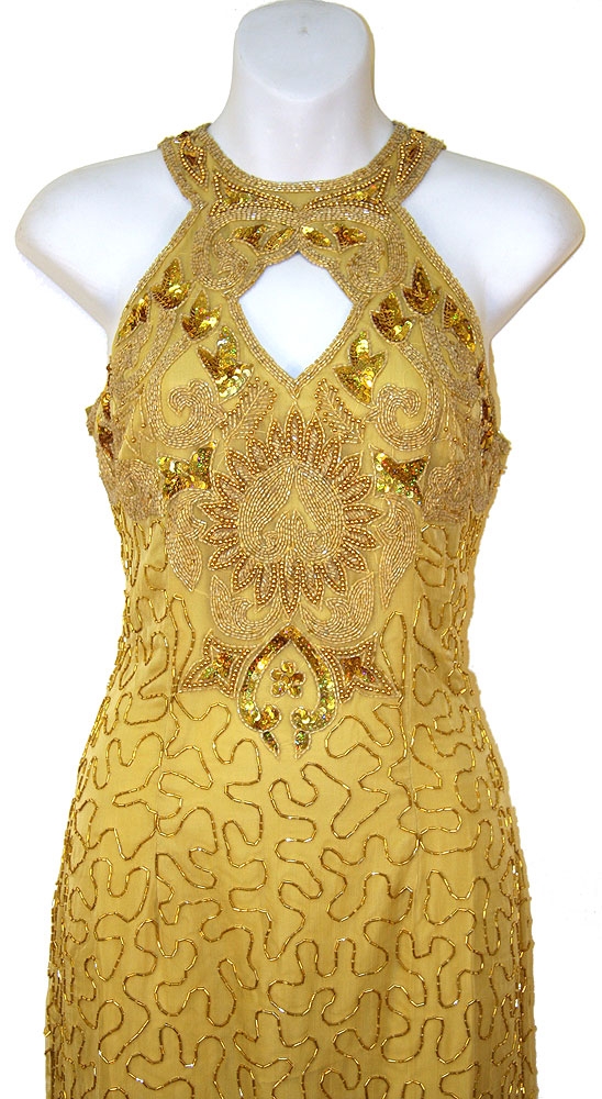 Round Halter Neck Cocktail Dress — in close up
