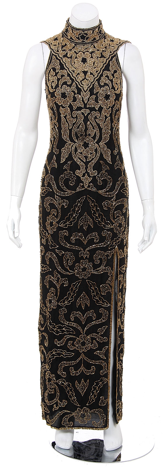 Rich Floral Design Hand Beaded Cocktail Dress