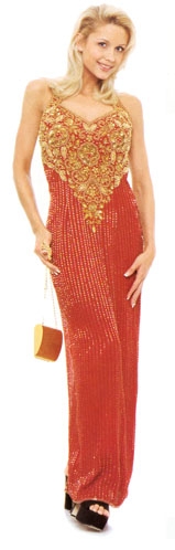 Dual Keyhole Back Long Gown