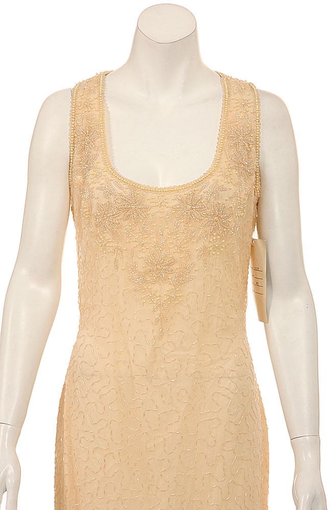 Full Length Sleeveless Formal Dress — in closeup