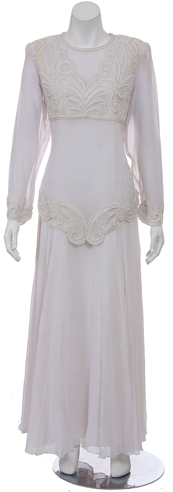 Curving Embroidery Hand Beaded Gown