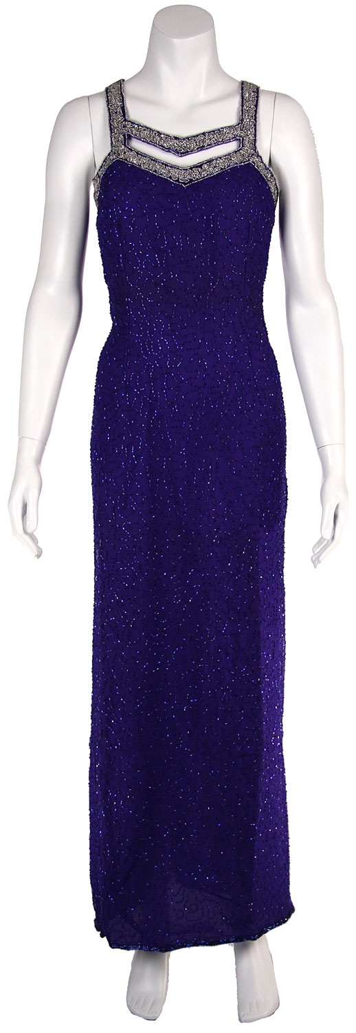 Beaded Full Length Formal — in Royal/Blue