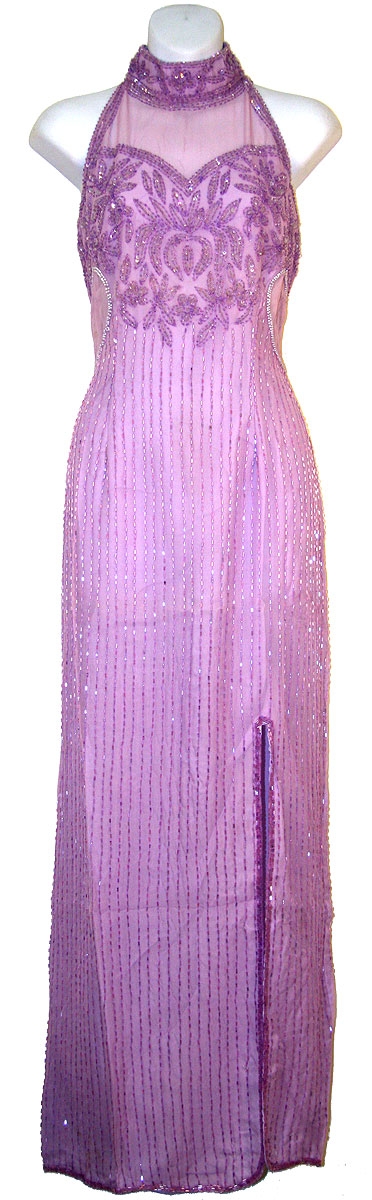 Halter Neck Sequined Formal Cocktail Dress 