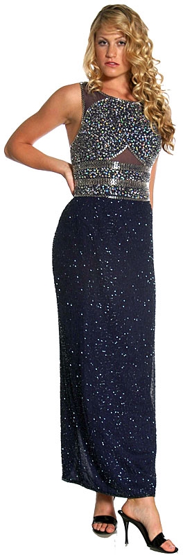 Transparent Top & Thick Back Strapped  Formal Dress — in alternative picture