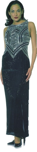 Fully Beaded Formal Top and Skirt Dress
