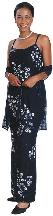 Miniature Flower All Beaded Formal Dress