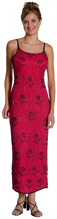 Floral Black Bead Dress