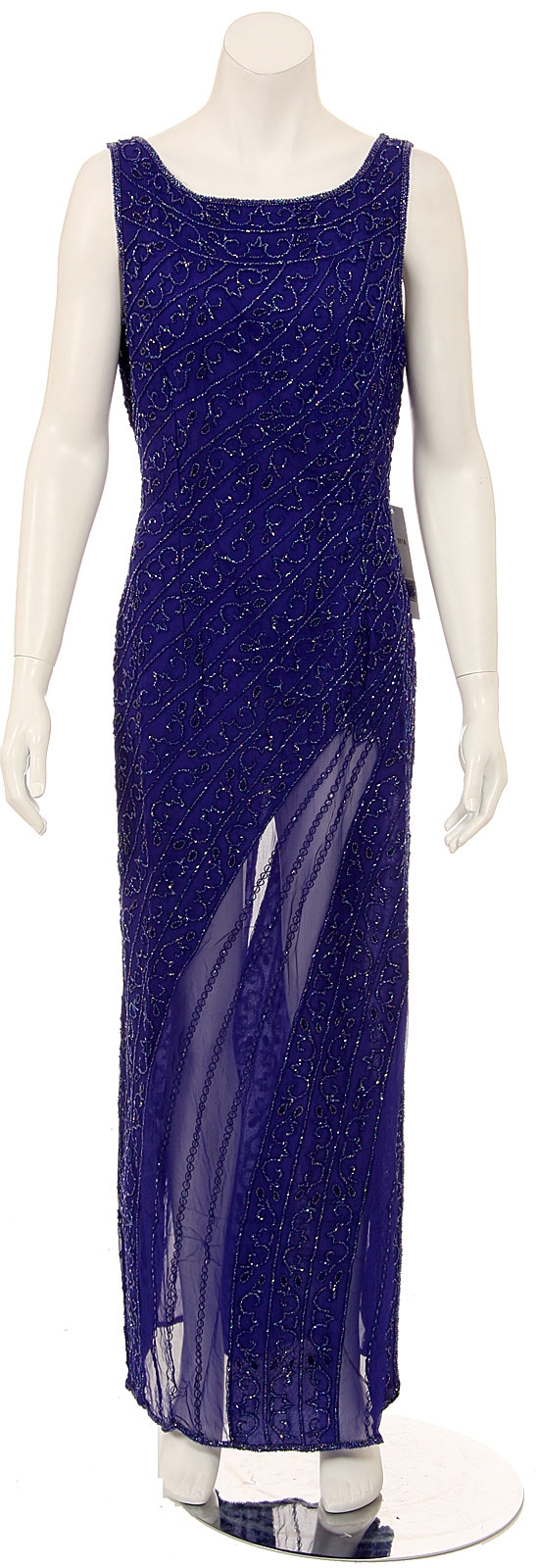 Fully Sequined Broad Strapped Evening Gown