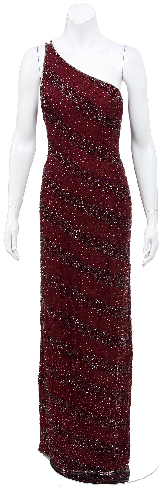 One Shoulder Hand Beaded Formal Dress