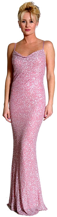 Tie Back Fully Beaded Gown