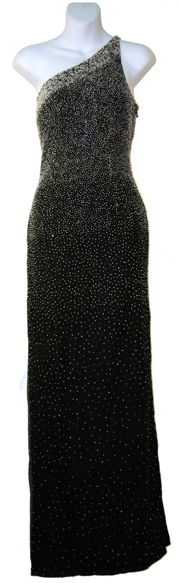 Single Shoulder Beaded Formal Dress