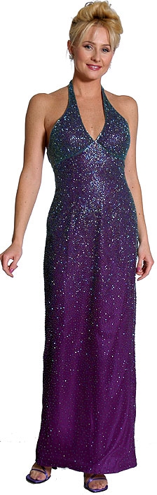 Halter Neck Fully Beaded Gown