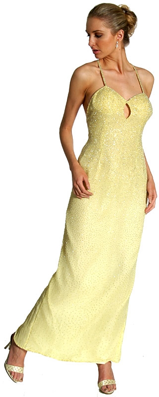 Keyhole and Criss Cross Long Formal Dress