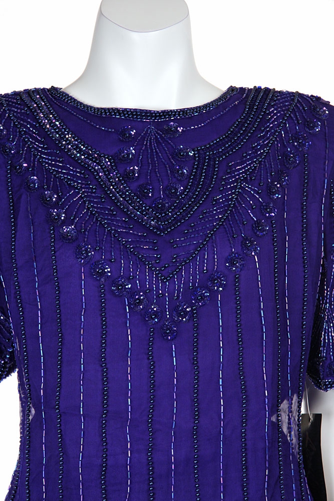 Two Piece Formal Evening Dress  — in closeup