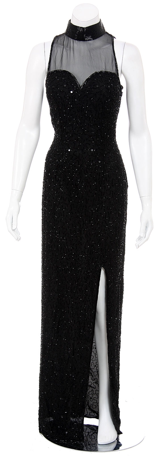 Squared Back Hand Beaded Formal Dress