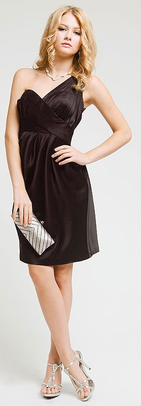 Bridal Satin One Shoulder Cocktail Dress