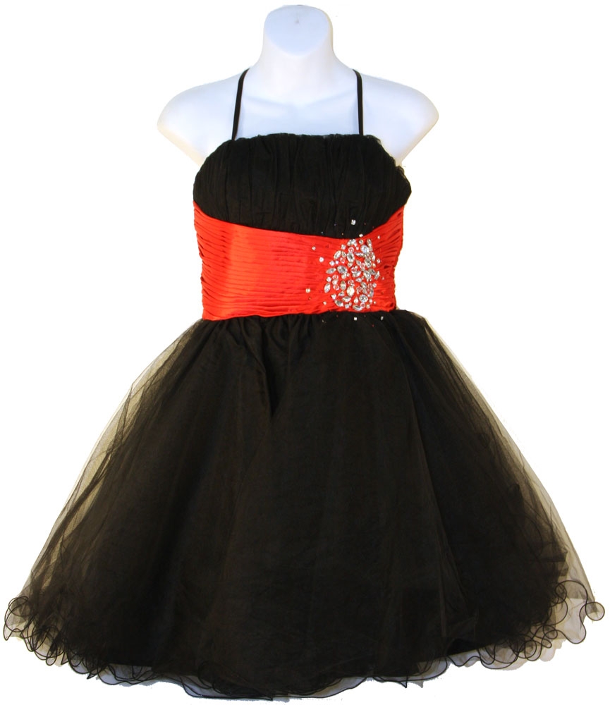 Halter & Shirred Party Dress with Embellished Waistline — in close-up view.